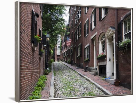 Acorn Street, Beacon Hill, Boston, Massachusetts, USA-Amanda Hall-Framed Photographic Print