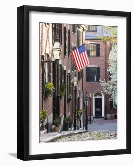 Acorn Street, Beacon Hill, Boston, Massachusetts, USA-Walter Bibikow-Framed Photographic Print