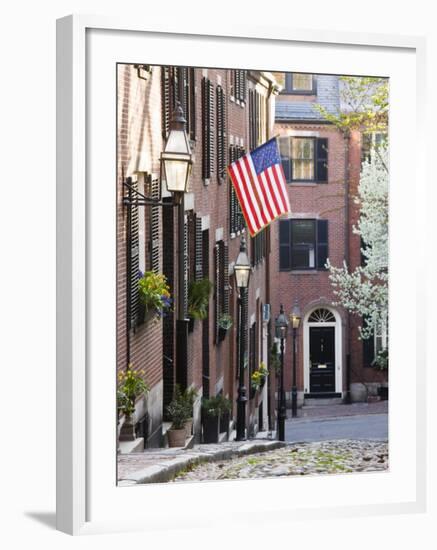 Acorn Street, Beacon Hill, Boston, Massachusetts, USA-Walter Bibikow-Framed Photographic Print