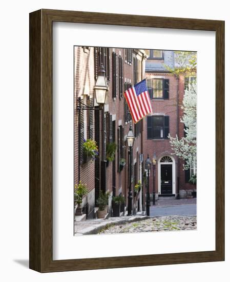 Acorn Street, Beacon Hill, Boston, Massachusetts, USA-Walter Bibikow-Framed Photographic Print