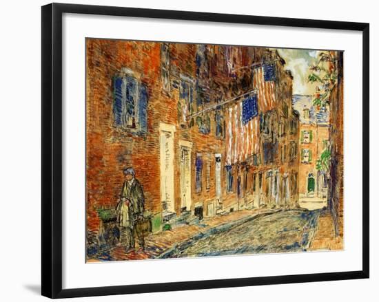 Acorn Street, Boston, 1919-Childe Hassam-Framed Giclee Print