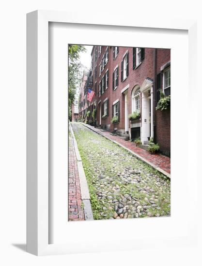 Acorn Street, the Oldest Street in the Beacon Hill Area of Boston Massachusetts-pdb1-Framed Photographic Print