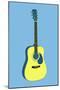 Acoustic Guitar Blue Music Poster Print-null-Mounted Poster