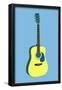 Acoustic Guitar Blue Music Poster Print-null-Framed Poster