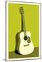 Acoustic Guitar Green Music Poster Print-null-Mounted Poster