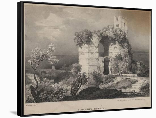 Acqueduc Romain, 1827-Louis Jules Frederic Villeneuve-Framed Stretched Canvas