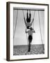 Acrobat and Actor, Russ Tamblyn on the Beach with Movie Actress Venetia Stevenson-Allan Grant-Framed Premium Photographic Print