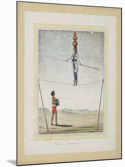 Acrobat on a Tightrope, Drummer Below, C.1820-null-Mounted Giclee Print