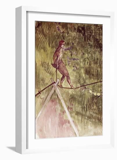 Acrobat on Tightrope-Henri de Toulouse-Lautrec-Framed Giclee Print