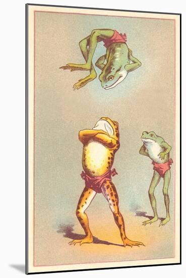 Acrobatic Frog-null-Mounted Art Print