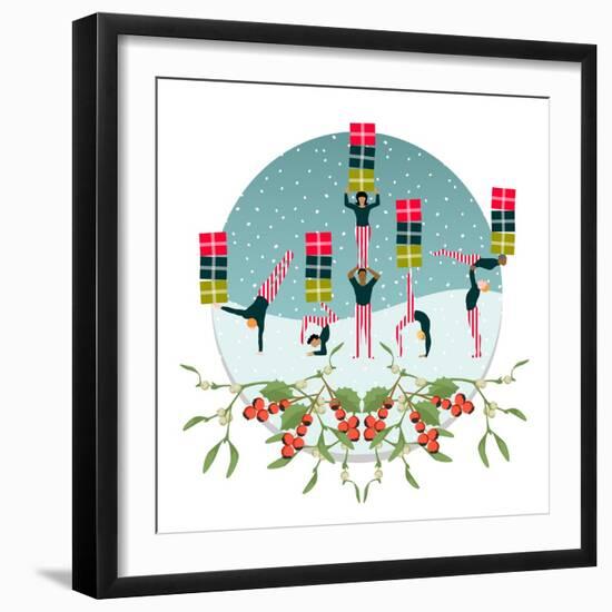 Acrobatic Parcel Delivery-Claire Huntley-Framed Giclee Print