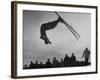 Acrobatic Skier Jack Reddish in Somersault at Sun Valley Ski Resort-J^ R^ Eyerman-Framed Photographic Print