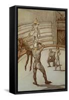 Acrobats in the Circus-Henri de Toulouse-Lautrec-Framed Stretched Canvas