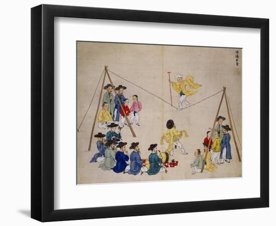 Acrobats on a Tightrope-Kim Junkeun-Framed Premium Giclee Print