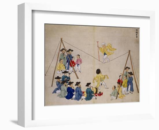 Acrobats on a Tightrope-Kim Junkeun-Framed Premium Giclee Print