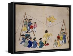 Acrobats on a Tightrope-Kim Junkeun-Framed Stretched Canvas