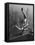 Acrobats Performing on the Empire State Building-null-Framed Stretched Canvas