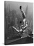 Acrobats Performing on the Empire State Building-null-Stretched Canvas