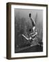 Acrobats Performing on the Empire State Building-null-Framed Premium Photographic Print