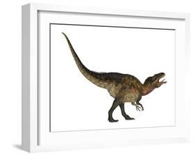 Acrocanthosaurus Dinosaur on White Background-Stocktrek Images-Framed Art Print