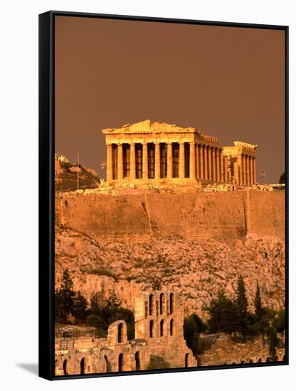 Acropolis and Parthenon from Filopappou Hill, Athens, Greece-Anders Blomqvist-Framed Stretched Canvas