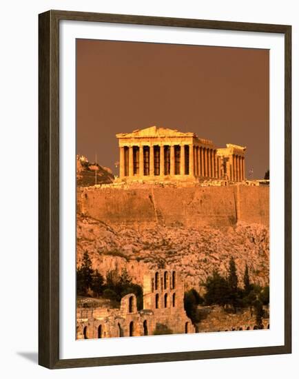 Acropolis and Parthenon from Filopappou Hill, Athens, Greece-Anders Blomqvist-Framed Premium Photographic Print