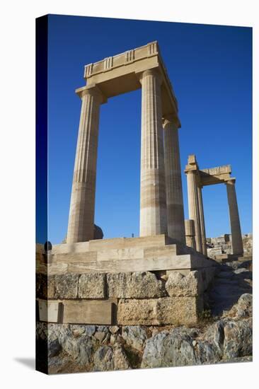 Acropolis, Lindos, Rhodes, Dodecanese, Greek Islands, Greece, Europe-Tuul-Stretched Canvas