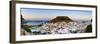 Acropolis of Lindos and Village Illuminated at Dusk, Lindos, Rhodes, Greece-Doug Pearson-Framed Photographic Print