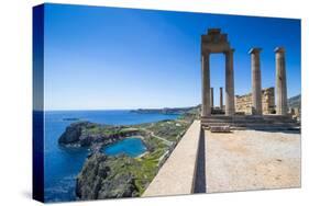 Acropolis of Lindos, Rhodes, Dodecanese Islands, Greek Islands, Greece, Europe-Michael Runkel-Stretched Canvas