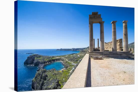 Acropolis of Lindos, Rhodes, Dodecanese Islands, Greek Islands, Greece, Europe-Michael Runkel-Stretched Canvas