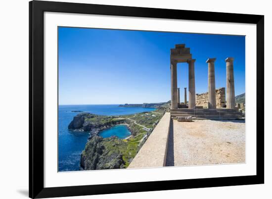 Acropolis of Lindos, Rhodes, Dodecanese Islands, Greek Islands, Greece, Europe-Michael Runkel-Framed Photographic Print