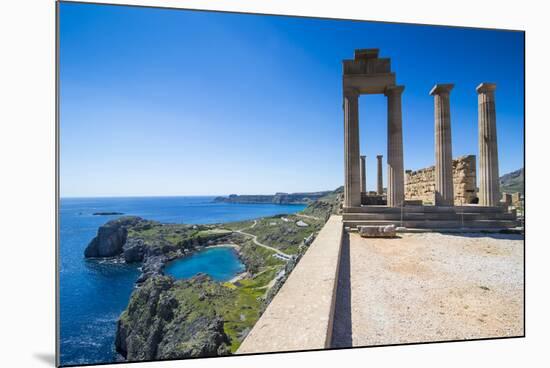 Acropolis of Lindos, Rhodes, Dodecanese Islands, Greek Islands, Greece, Europe-Michael Runkel-Mounted Photographic Print