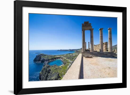 Acropolis of Lindos, Rhodes, Dodecanese Islands, Greek Islands, Greece, Europe-Michael Runkel-Framed Photographic Print