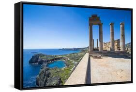 Acropolis of Lindos, Rhodes, Dodecanese Islands, Greek Islands, Greece, Europe-Michael Runkel-Framed Stretched Canvas