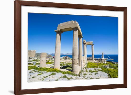 Acropolis of Lindos, Rhodes, Dodecanese Islands, Greek Islands, Greece, Europe-Michael Runkel-Framed Photographic Print