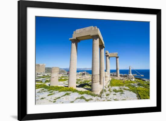 Acropolis of Lindos, Rhodes, Dodecanese Islands, Greek Islands, Greece, Europe-Michael Runkel-Framed Photographic Print