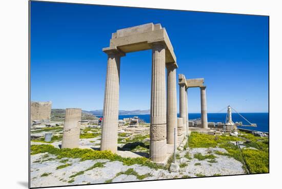 Acropolis of Lindos, Rhodes, Dodecanese Islands, Greek Islands, Greece, Europe-Michael Runkel-Mounted Photographic Print