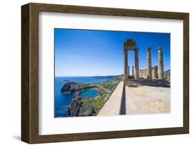 Acropolis of Lindos, Rhodes, Dodecanese Islands, Greek Islands, Greece, Europe-Michael Runkel-Framed Photographic Print