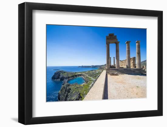 Acropolis of Lindos, Rhodes, Dodecanese Islands, Greek Islands, Greece, Europe-Michael Runkel-Framed Photographic Print