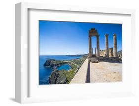 Acropolis of Lindos, Rhodes, Dodecanese Islands, Greek Islands, Greece, Europe-Michael Runkel-Framed Photographic Print