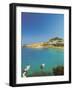 Acropolis Overlooking Bay, Lindos, Rhodes, Dodecanese, Greek Islands, Greece, Europe-Sakis Papadopoulos-Framed Photographic Print