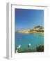 Acropolis Overlooking Bay, Lindos, Rhodes, Dodecanese, Greek Islands, Greece, Europe-Sakis Papadopoulos-Framed Photographic Print