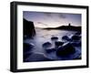 Across Rumble Churn at Dawn Towards Ruins of Dunstanburgh Castle, Northumberland, England-Lee Frost-Framed Photographic Print