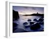 Across Rumble Churn at Dawn Towards Ruins of Dunstanburgh Castle, Northumberland, England-Lee Frost-Framed Photographic Print