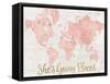 Across the World Shes Going Places Pink-Sue Schlabach-Framed Stretched Canvas