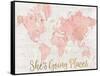 Across the World Shes Going Places Pink-Sue Schlabach-Framed Stretched Canvas