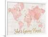 Across the World Shes Going Places Pink-Sue Schlabach-Framed Art Print