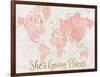 Across the World Shes Going Places Pink-Sue Schlabach-Framed Art Print