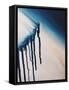 Acrylic Abstraction with Dark Blue Streaks.Modern Art-Lekovetskasyte-Framed Stretched Canvas