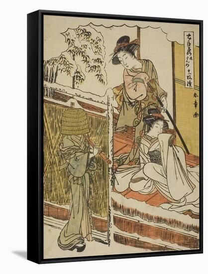 Act Nine: Yuranosuke's House in Yamashina from the Play Chushingura, C.1779-80-Katsukawa Shunsho-Framed Stretched Canvas